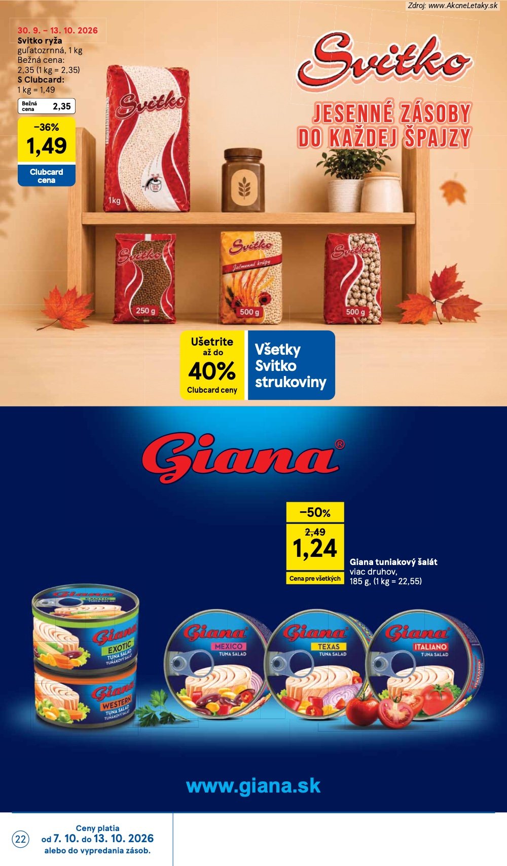 Leták Tesco (7. 10. - 13. 10. 2026) - strana 22 z 51