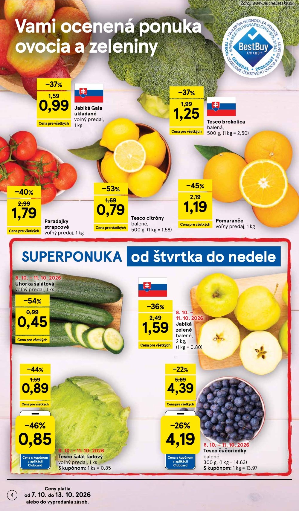 Leták Tesco (7. 10. - 13. 10. 2026) - strana 4 z 51