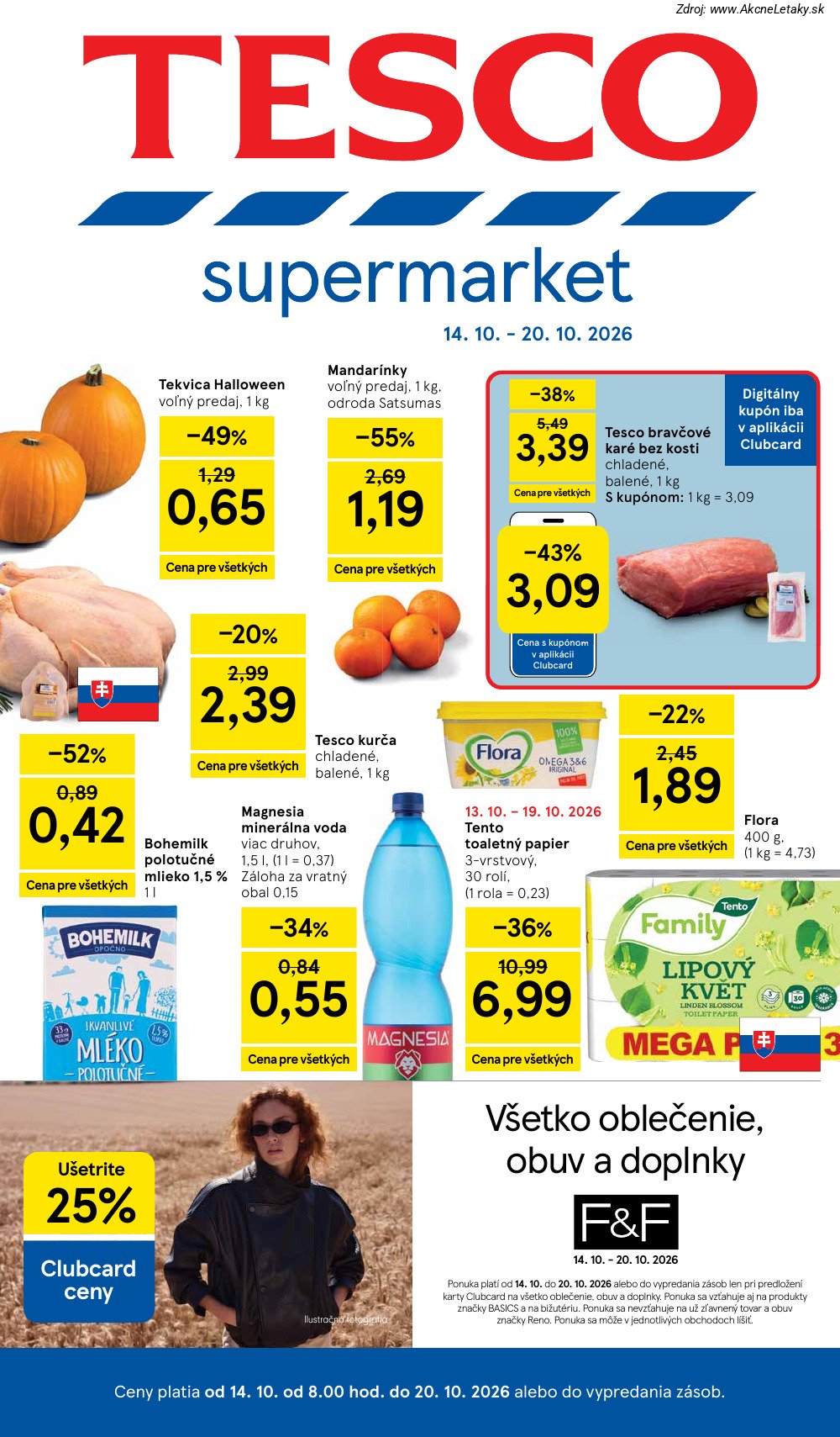 Leták Tesco (14. 10. - 20. 10. 2026) - strana 1 z 29