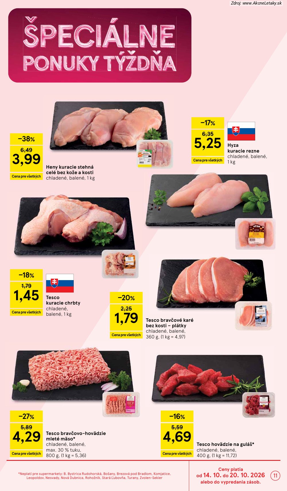 Leták Tesco (14. 10. - 20. 10. 2026) - strana 11 z 29