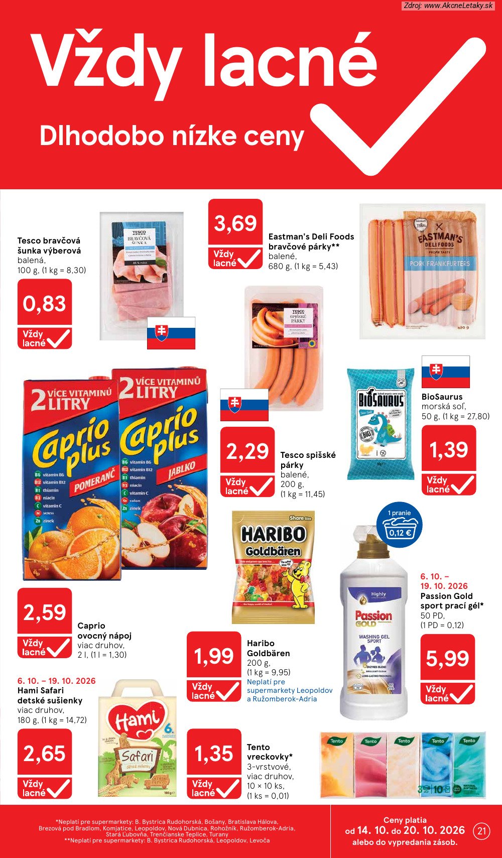 Leták Tesco (14. 10. - 20. 10. 2026) - strana 21 z 29