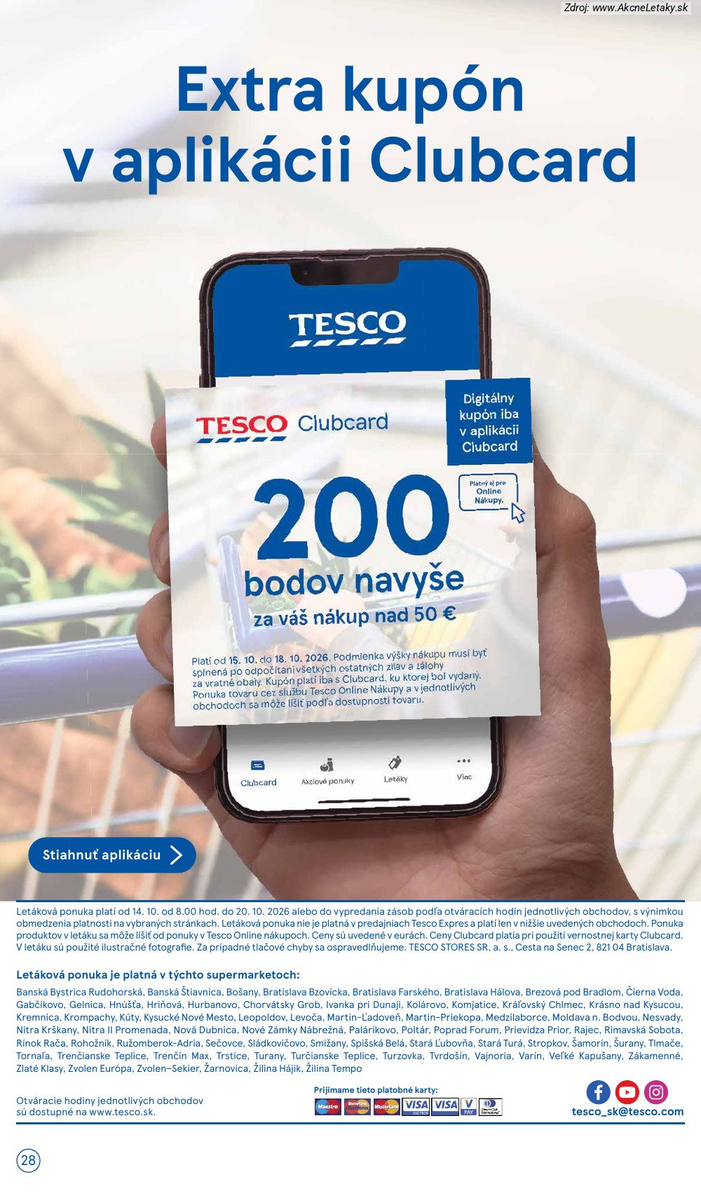 Leták Tesco (14. 10. - 20. 10. 2026) - strana 28 z 29