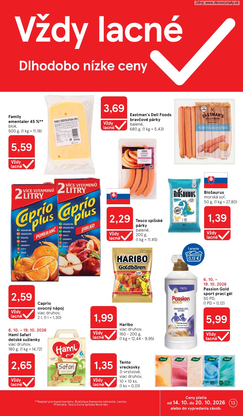 Leták Tesco (14. 10. - 20. 10. 2026) - strana 13 z 45