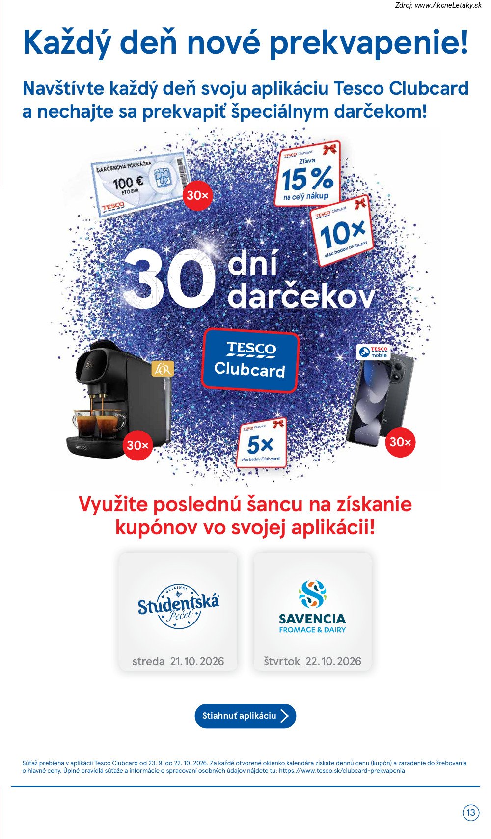 Leták Tesco (21. 10. - 27. 10. 2026) - strana 13 z 42