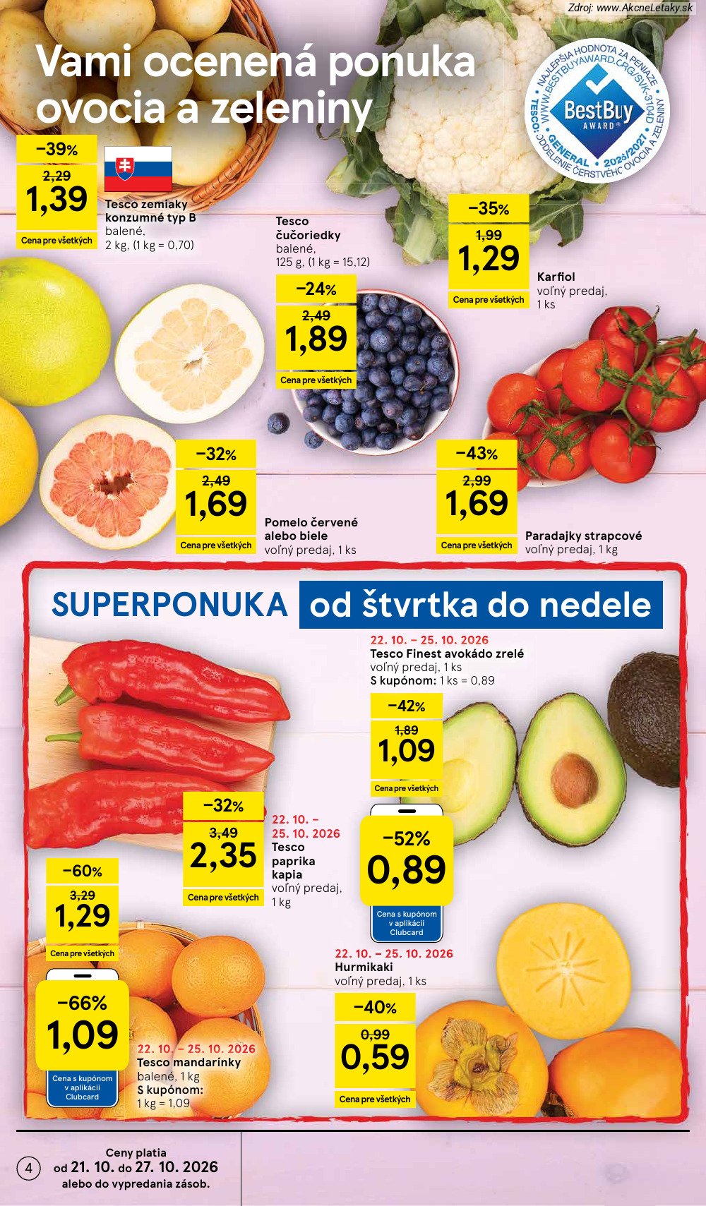 Leták Tesco (21. 10. - 27. 10. 2026) - strana 4 z 42