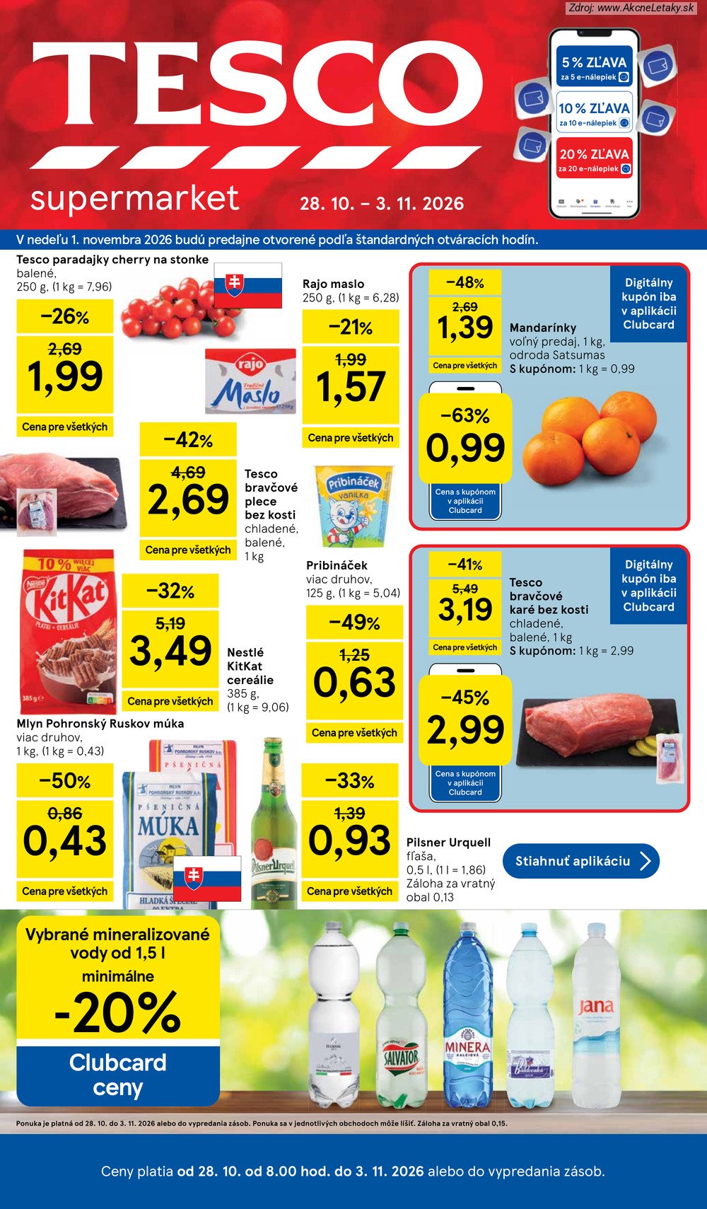 Leták Tesco (28. 10. - 3. 11. 2026) - strana 1 z 25
