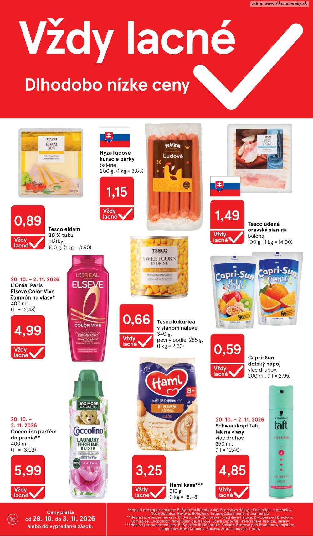 Leták Tesco (28. 10. - 3. 11. 2026) - strana 16 z 25