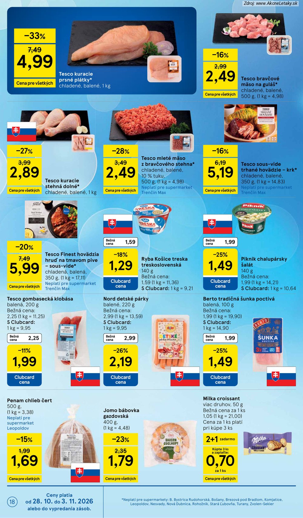 Leták Tesco (28. 10. - 3. 11. 2026) - strana 18 z 25