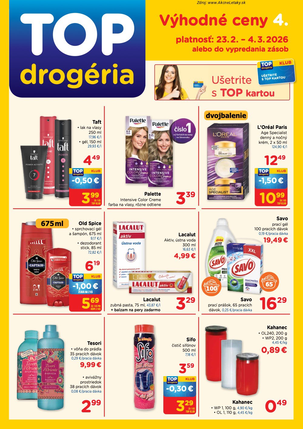 Leták TOP Drogéria - strana 1