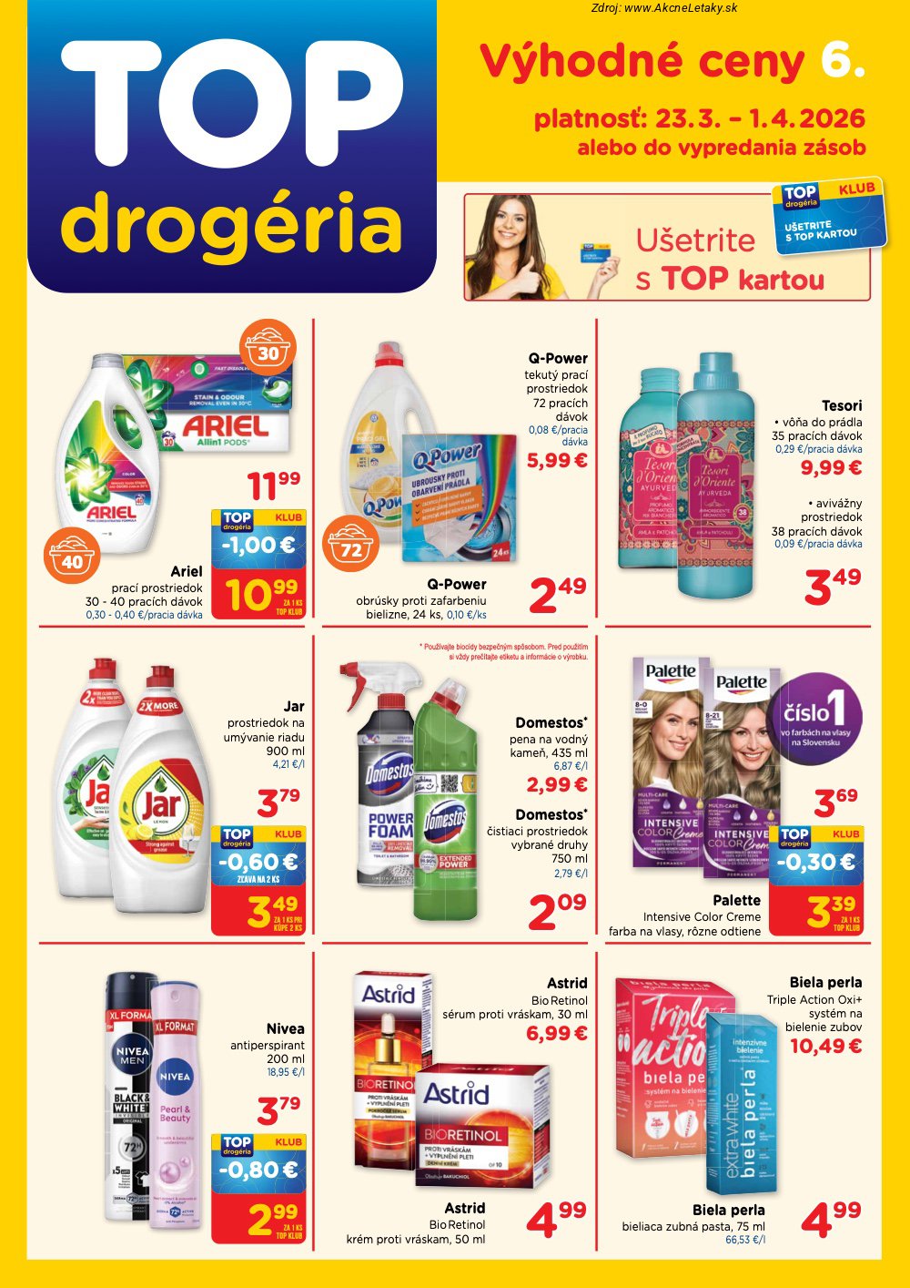Leták TOP Drogéria - strana 1