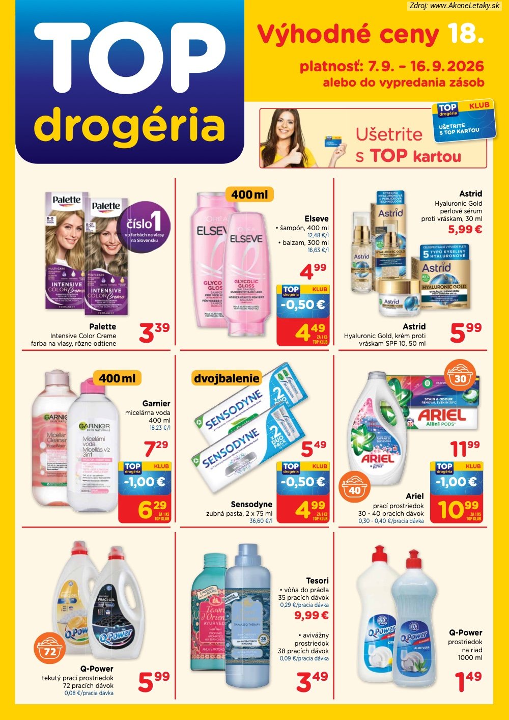 Leták TOP Drogéria - strana 1
