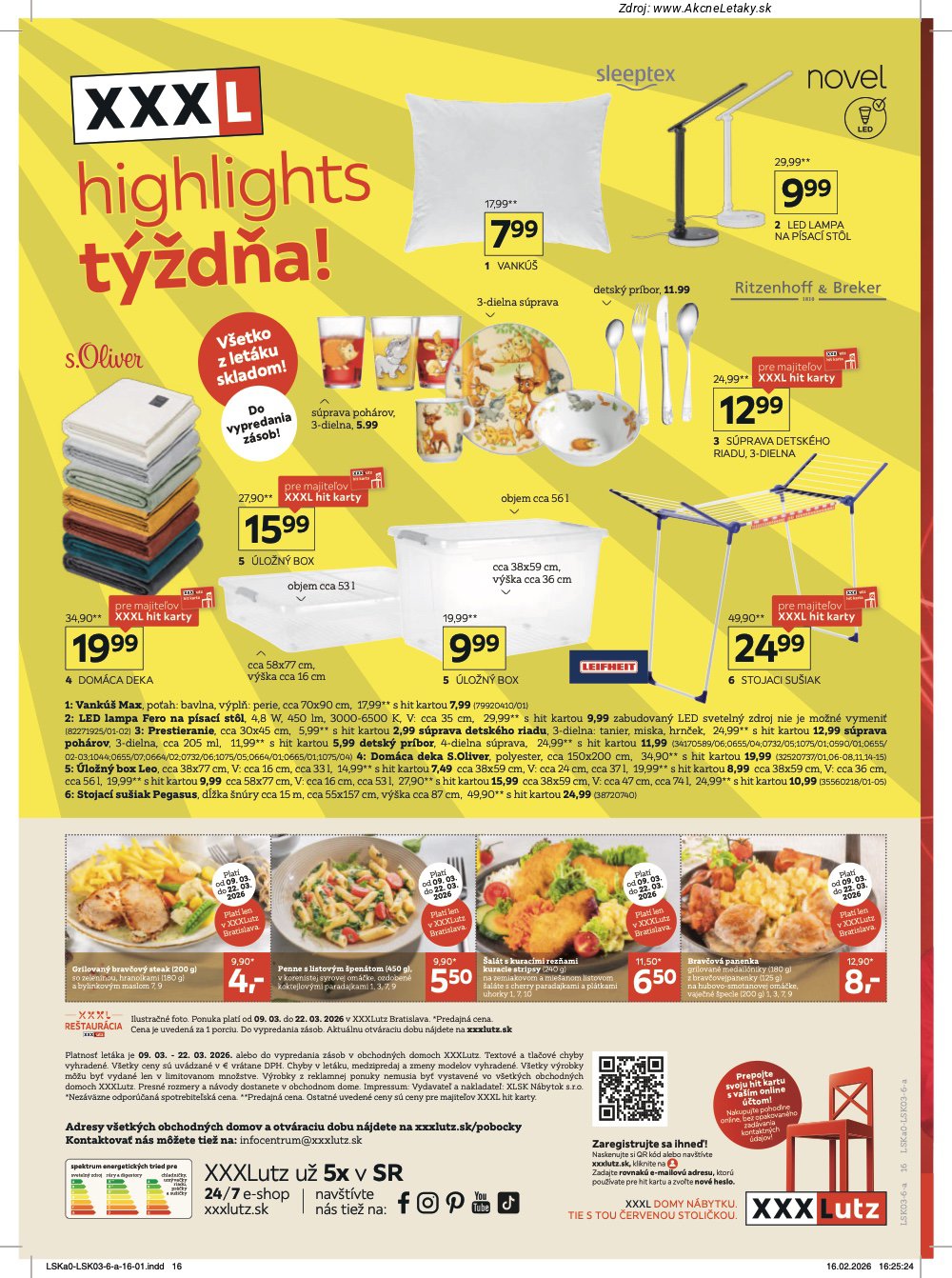 Leták XXXLutz (9. 3. - 22. 3. 2026) - strana 16 z 16