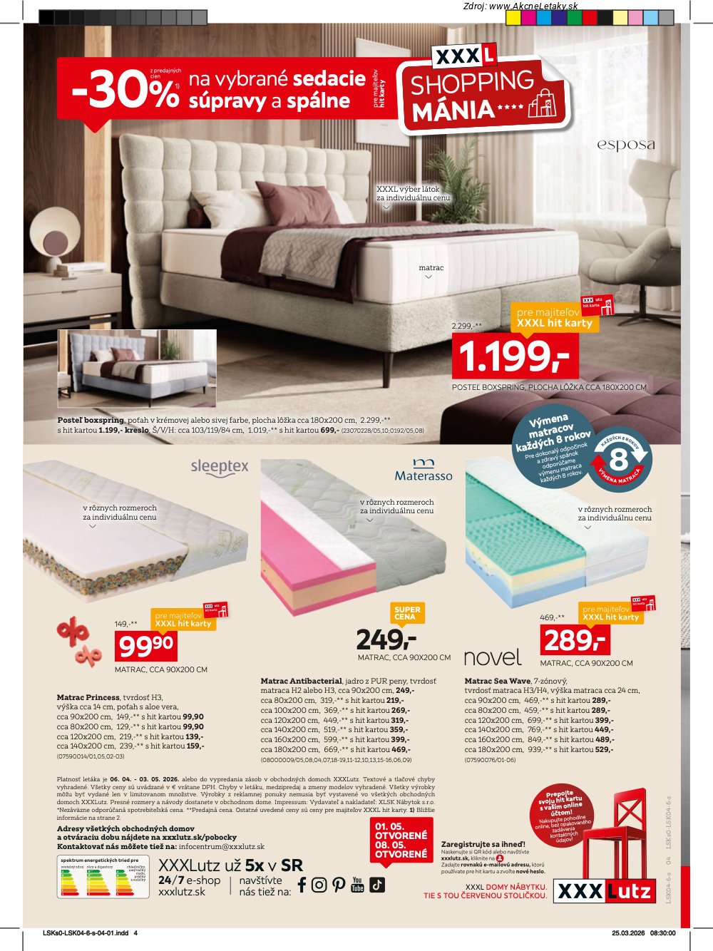 Leták XXXLutz (6. 4. - 3. 5. 2026) - strana 4 z 4