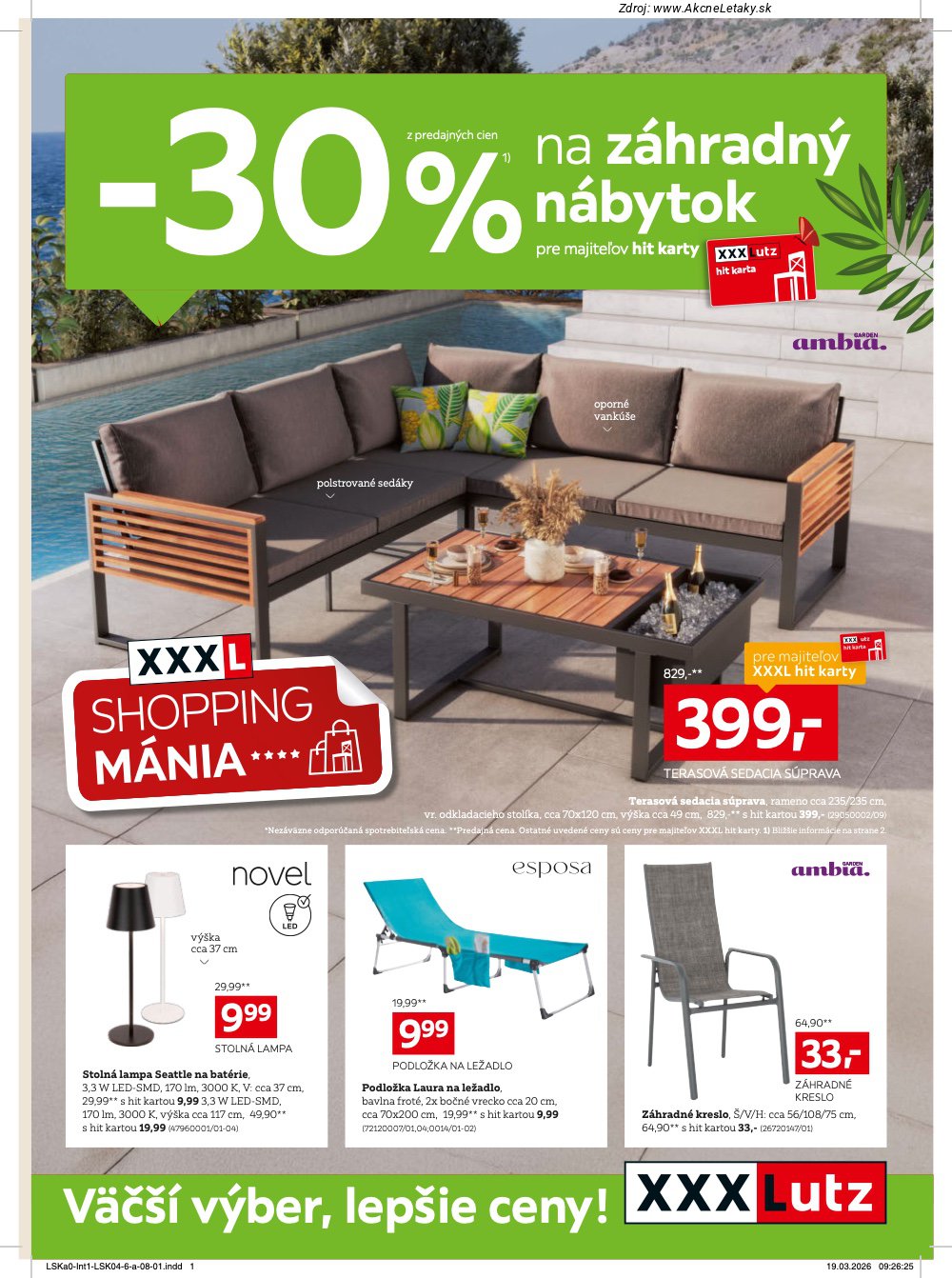 Leták XXXLutz (6. 4. - 19. 4. 2026) - strana 1 z 8