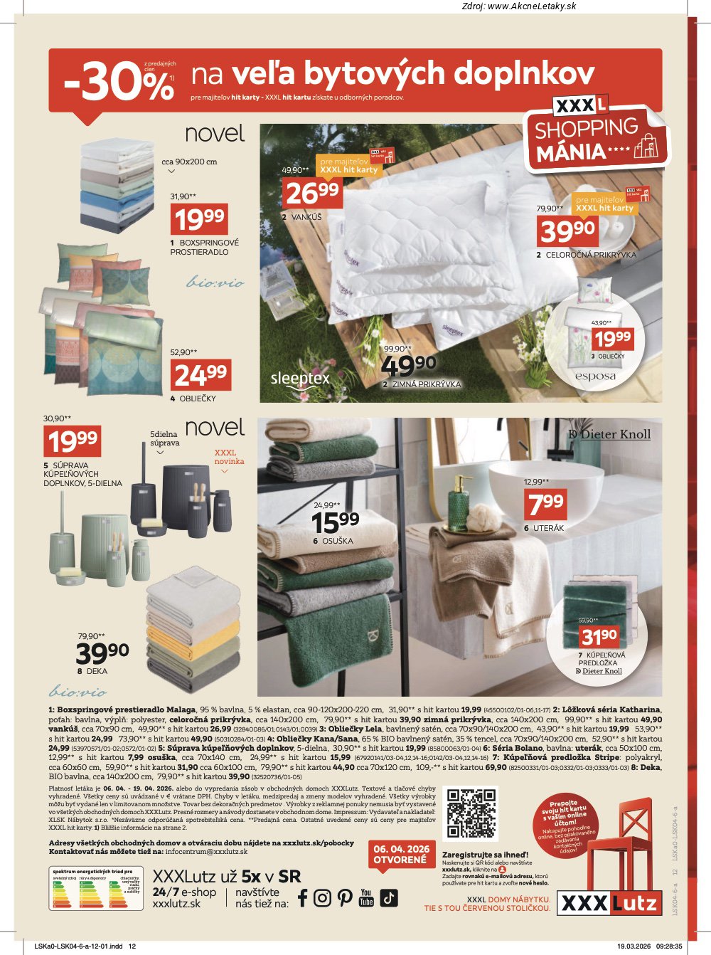 Leták XXXLutz (6. 4. - 19. 4. 2026) - strana 12 z 12