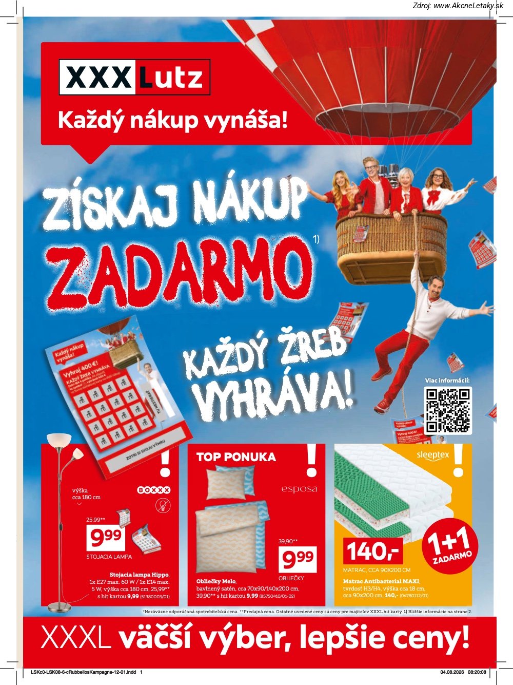 Leták XXXLutz (24. 8. - 6. 9. 2026) - strana 1 z 16